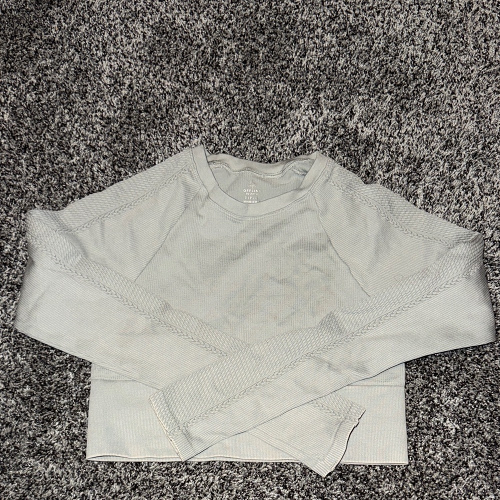 Aerie Offline Gray Long Sleeve Active Top